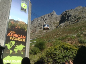Going up Table mountain